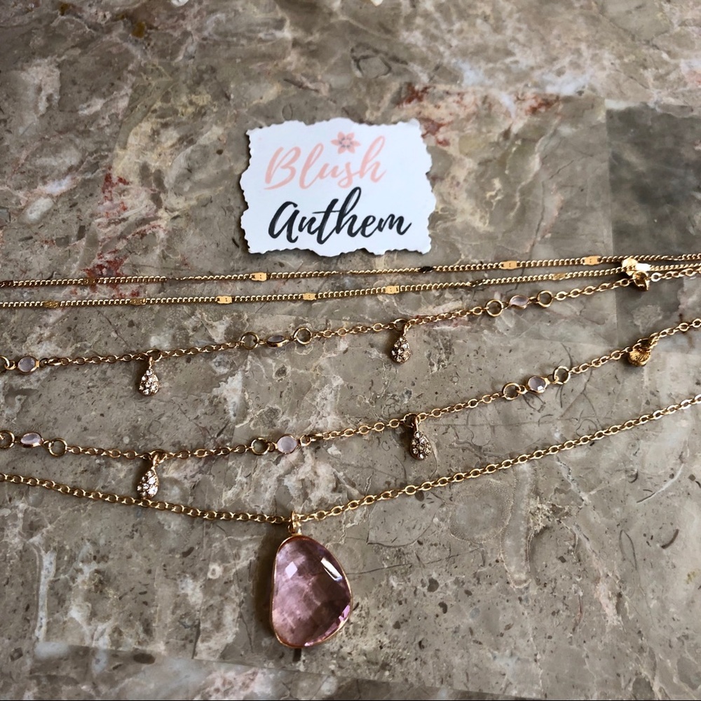 3/$25⚡️multilayered gem w/ charms choker necklace - Picture 6 of 6